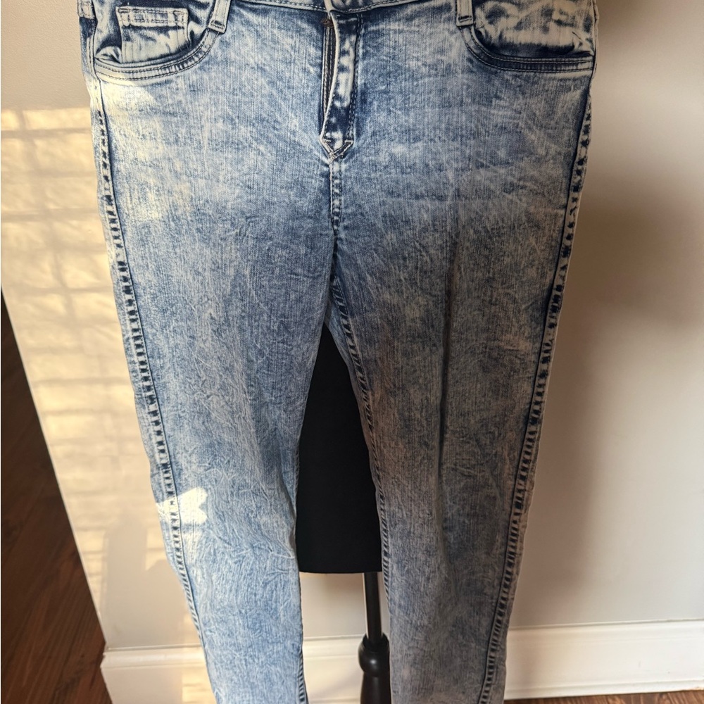 Women’s skinny  Acid-Wash interchangeable Blue Jeans